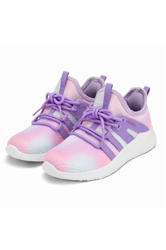Kids Sneakers Gradient Purple Running Athletic Shoes for Girls Size 4 (Big Kid)