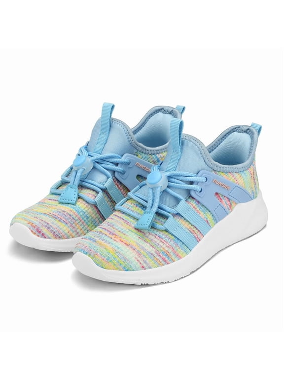 Kids Sneakers Rainbow Blue Running Athletic Shoes for Girls Size 1 (Big Kid)