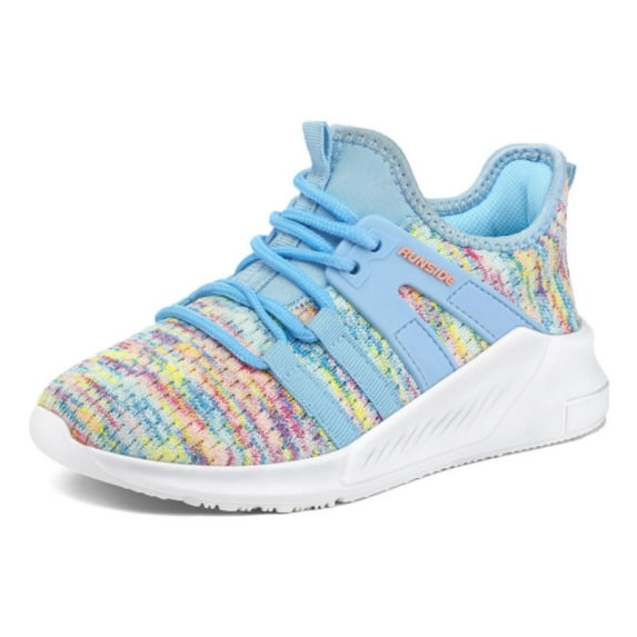Kushyshoo Kids Sneakers Rainbow Blue Running Tennis Athletic Shoes for Girls Size 2 (Big Kid)