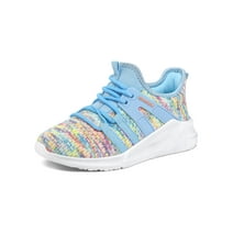 Kushyshoo Kids Sneakers Rainbow Blue Running Tennis Athletic Shoes for Girls Size 3 (Big Kid)
