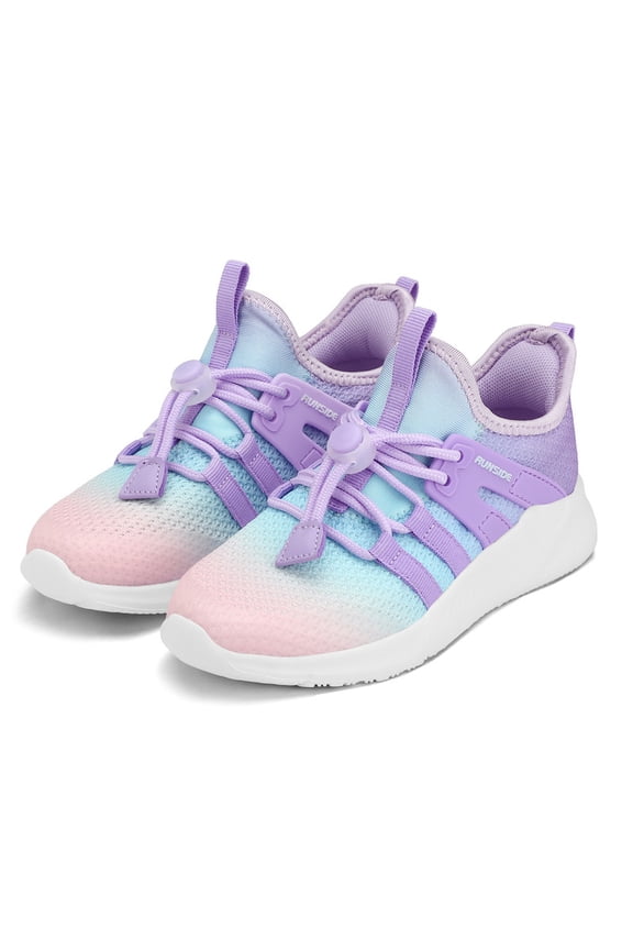 Kids Sneakers Rainbow Pink Purple Running Athletic Shoes for Girls Size 2 (Big Kid)