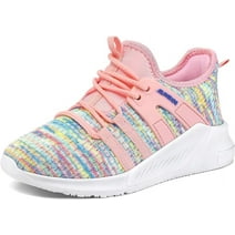 Kushyshoo Kids Sneakers Rainbow Pink Running Tennis Athletic Shoes for Girls Size 1 (Big Kid)