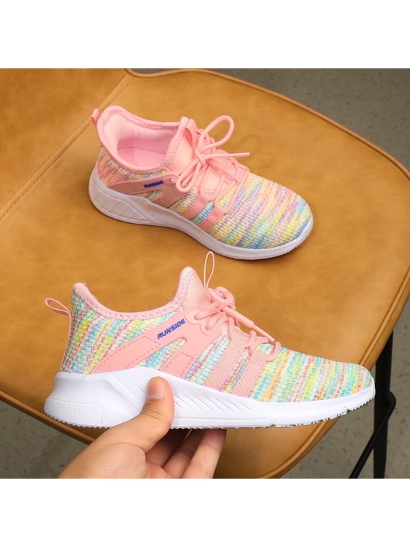 Kids Sneakers Rainbow Pink Running Athletic Shoes for Girls Size 3 (Big Kid)