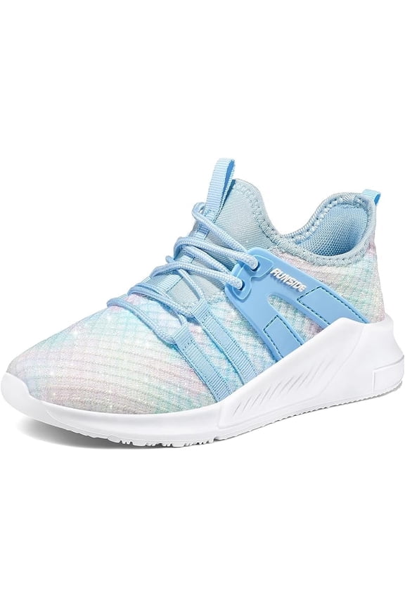Kids Sneakers Sparkly Blue Running Tennis Athletic Shoes for Girls Size 1 For Big Kids