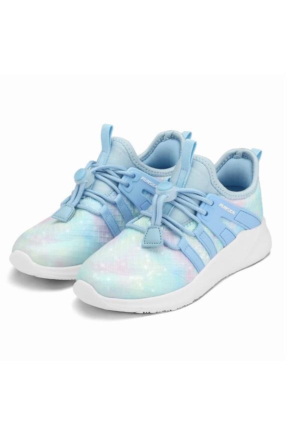Kids Sneakers Sparkly Blue Running Tennis Athletic Shoes for Girls Size 12 For Little Kids