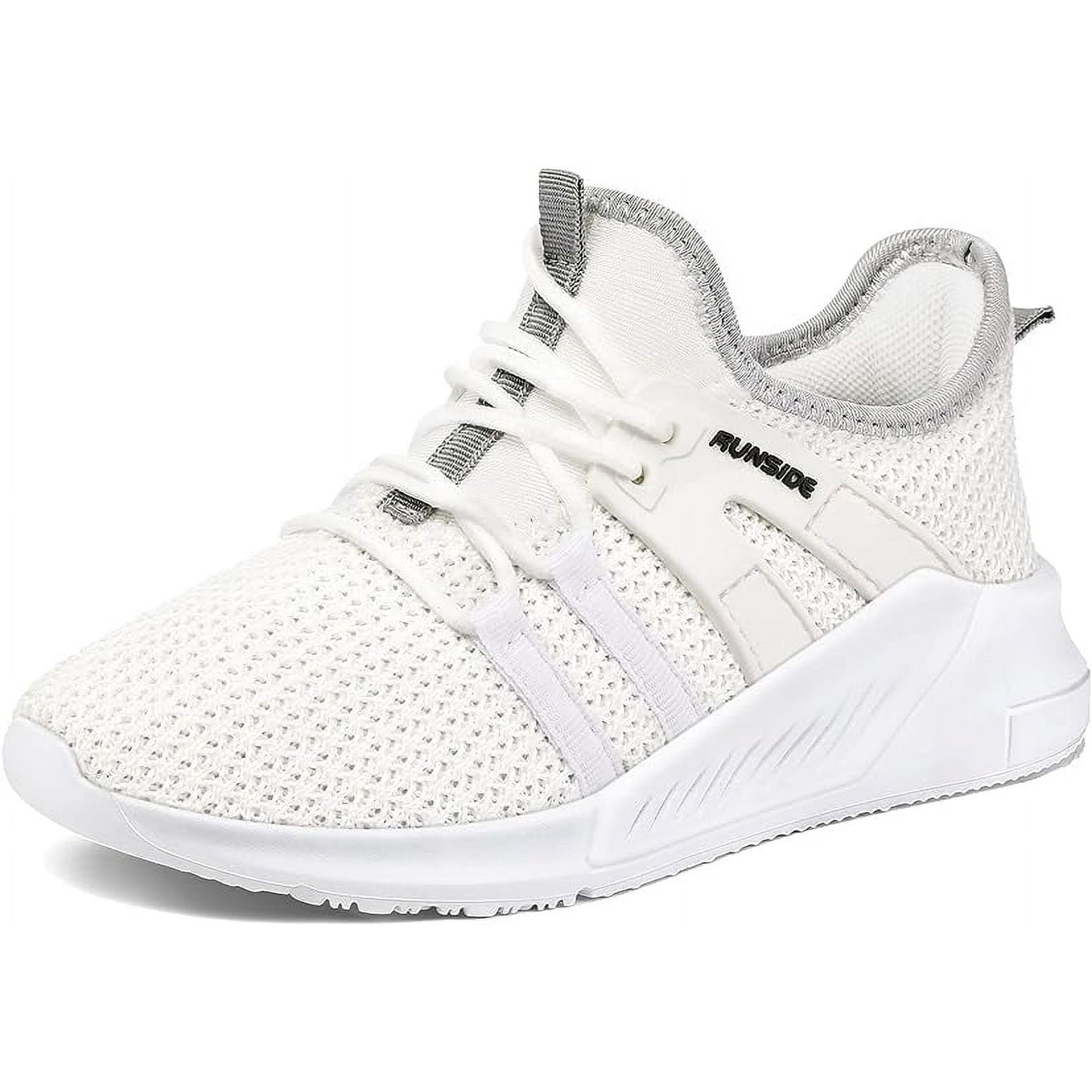 Kids Sneakers White Running Tennis Athletic Shoes for Girls Size 1 (Gig Kid)