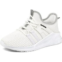 Kushyshoo Kids Sneakers White Running Tennis Athletic Shoes for Girls Size 2 (Gig Kid)