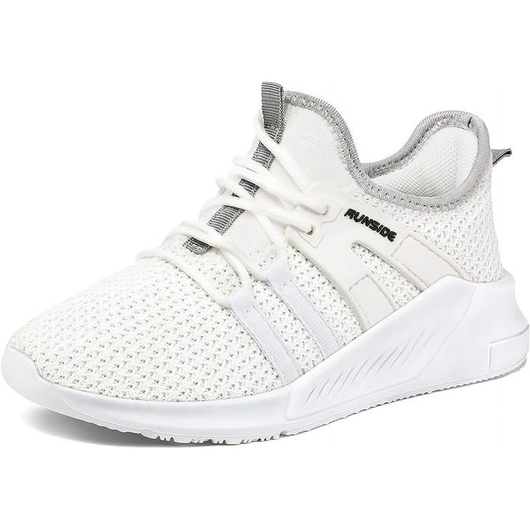 Kushyshoo Kids Sneakers White Running Tennis Athletic Shoes for Girls Size 4 Gig Kid