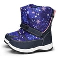 thumbnail image 1 of Kushyshoo Kids Snow Boots Waterproof Blue Star Boys Winter Boot Big Kid Size 1, 1 of 8