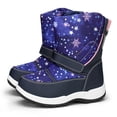 thumbnail image 1 of Kushyshoo Kids Snow Boots Waterproof Blue Star Boys Winter Boot Big Kid Size 3, 1 of 8