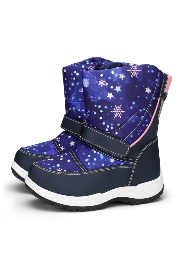Kids Snow Boots Waterproof Blue Star Boys Winter Boot Little Kid Size 12