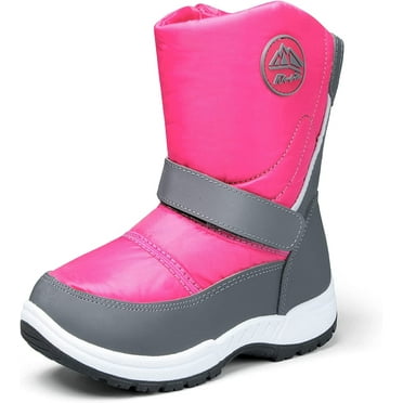 Kushyshoo Kids Snow Boots Waterproof Pink Girls Winter Boot Little Kid Size 11