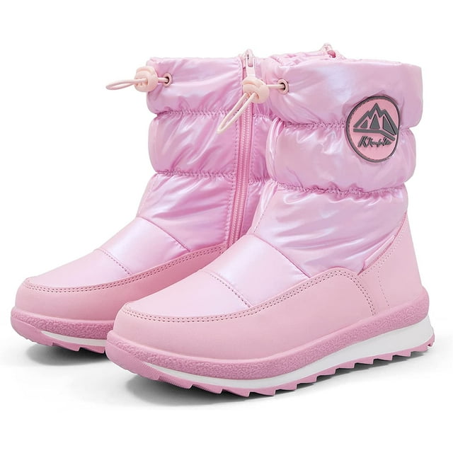 Kushyshoo Kids Snow Boots for Boys and Girls Pink Winter Outdoor