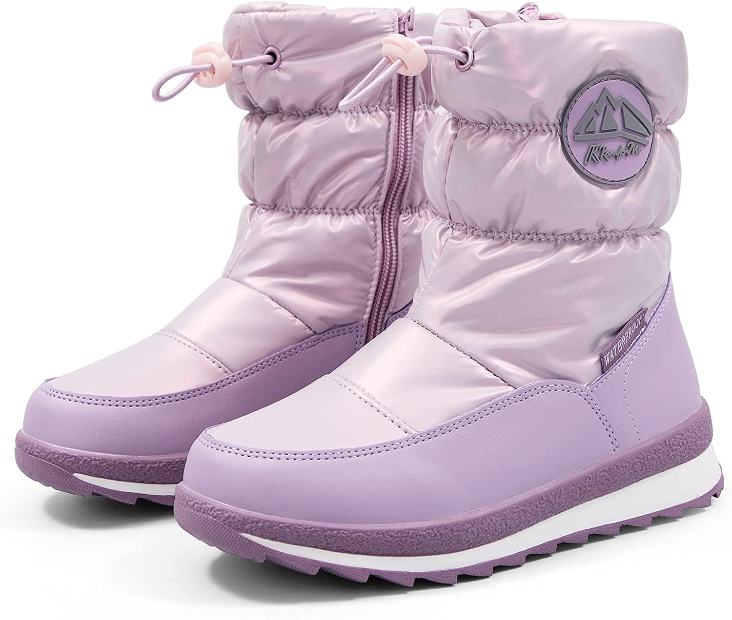 Kushyshoo Kids Snow Boots for Boys and Girls Purple Winter Outdoor