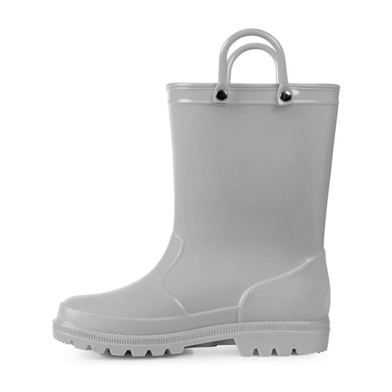 Kushyshoo Little Big Kids Rain Boots Boys Girls Gray Solid Boots Size 6