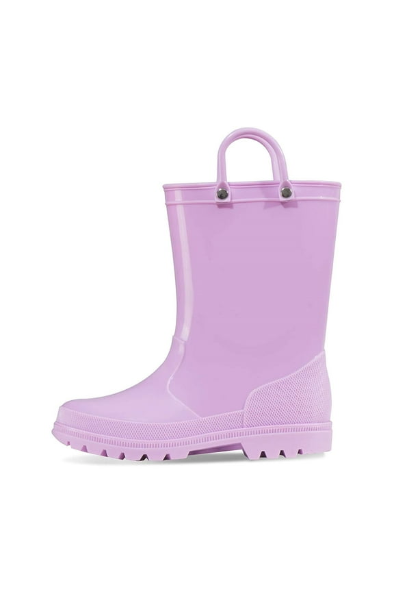 Kushyshoo Little Big Kids Rain Boots Boys Girls Lilac Solid Boots Size 12