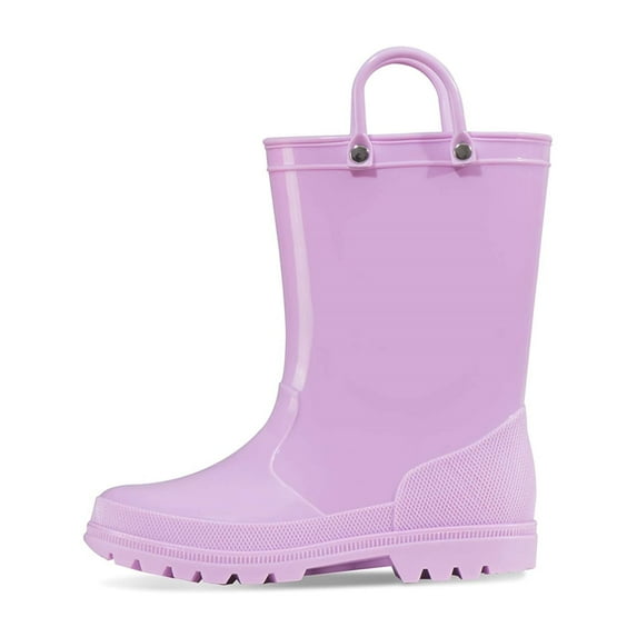 Kushyshoo Little Big Kids Rain Boots Boys Girls Lilac Solid Boots Size 13