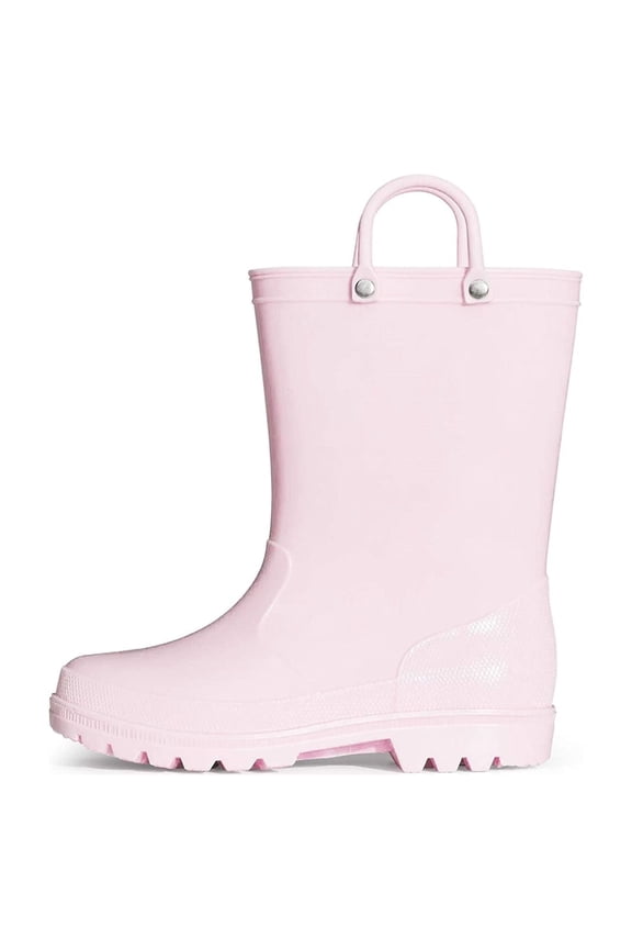 Kushyshoo Little Big Kids Rain Boots Boys Girls Pink Solid Boots Size 11