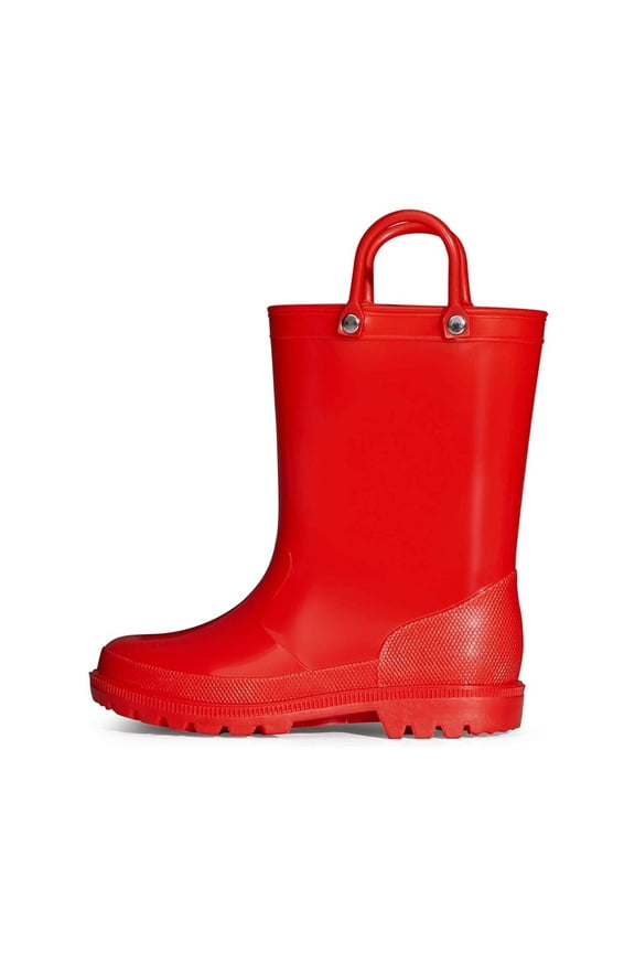 Kushyshoo Little Big Kids Rain Boots Boys Girls Red Solid Boots Size 12