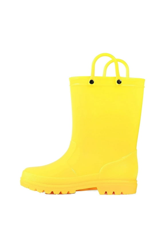Little Big Kids Rain Boots Boys Girls Yellow Solid Boots Size 13