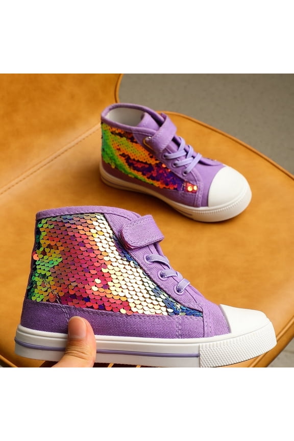 Purple Toddler High Top Girls Sneakers Kids Walking Shoes 13M