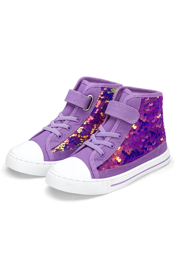 Purple Toddler High Top Girls Sneakers Kids Walking Shoes 1M