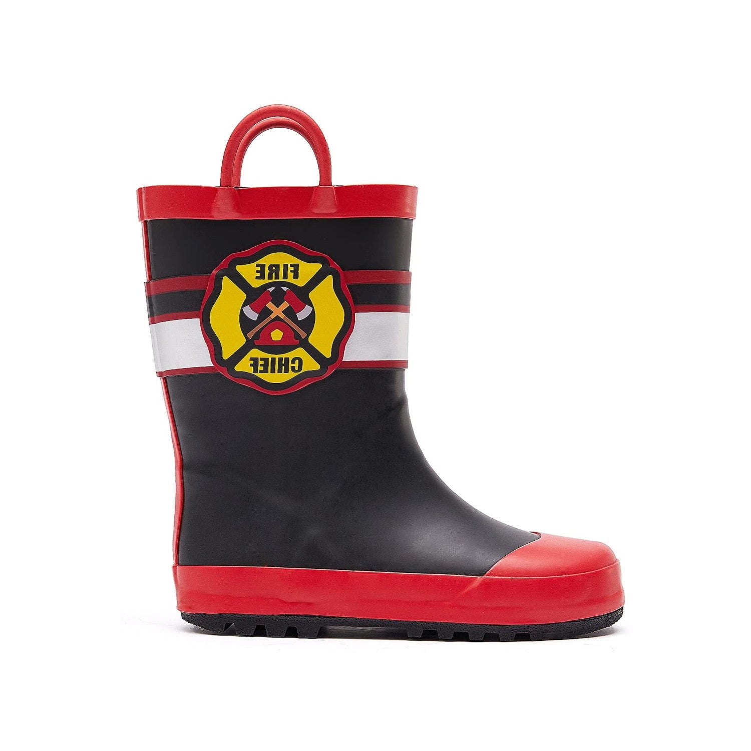 Kushyshoo Rubber Kids Rain Boots Fire Chief Rain Boots for Toddler Boys