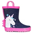 thumbnail image 1 of Kushyshoo Rubber Kids Rain Boots Navy Unicorn Rain Boots for Toddler Girls Sizes 5, 1 of 8
