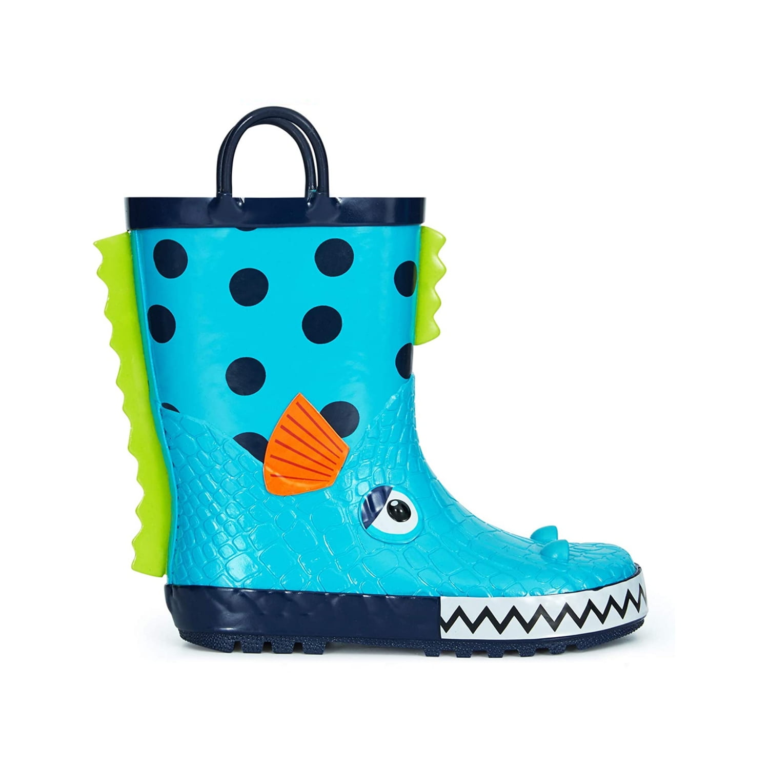 Kushyshoo Rubber Kids Rain Boots Piranha Big Boys Rain Boots 3M