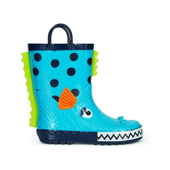 Kushyshoo Rubber Kids Rain Boots Piranha Toddler Boys Rain Boots 10M