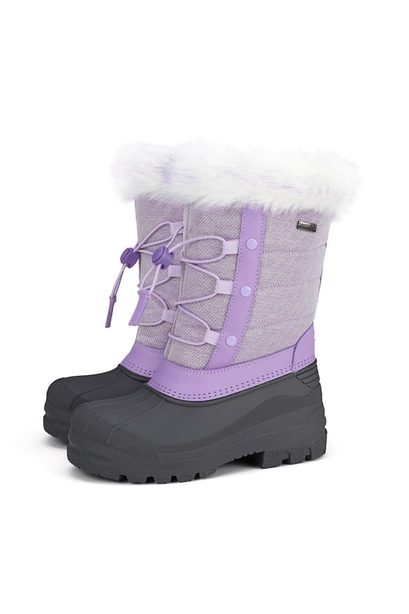 Snow Boots Lined Waterproof Light Purple Winter Boot Big Kid Size 3
