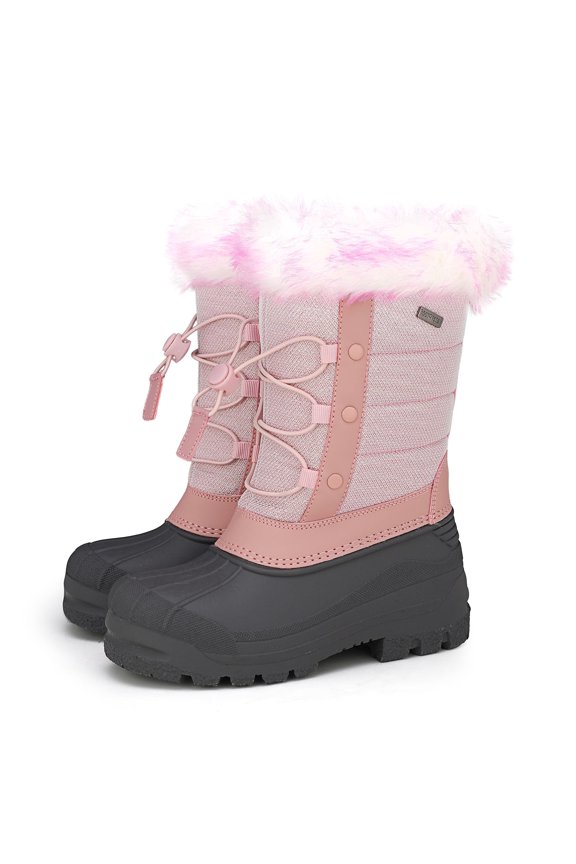 Snow Boots Lined Waterproof Pink Brilliant Winter Boot Big Kid Size 4
