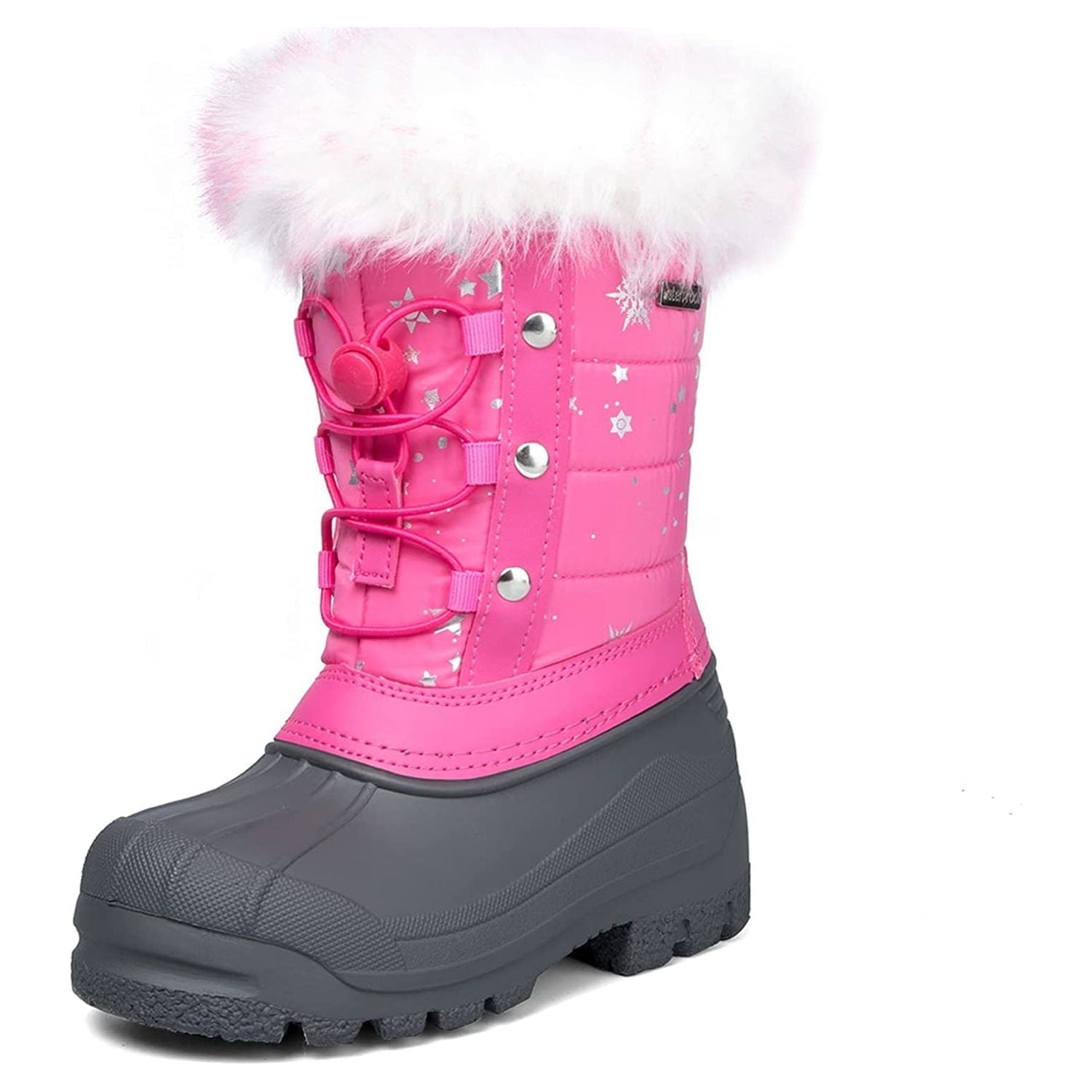 Kushyshoo Snow Boots Lined Waterproof Pink Winter Boot Little Kid Size ...