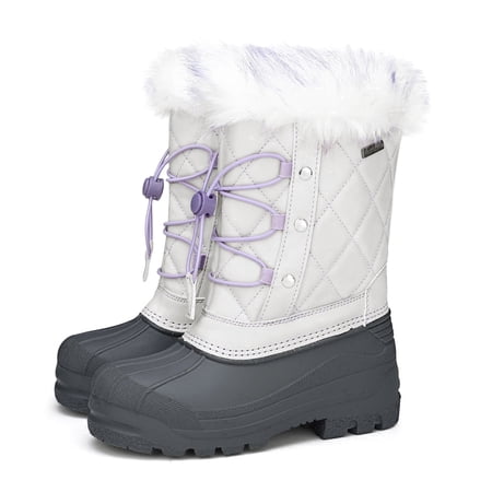 Kushyshoo Snow Boots Lined Waterproof White Winter Boot Little Kid Size 12