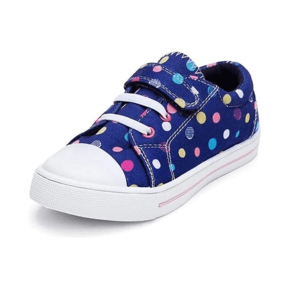 Kushyshoo Toddler Canvas Shoes Purple Spots Hook and Loop Children Sneakers Size 11