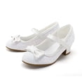 thumbnail image 1 of Kushyshoo White Girls Dress Shoes Mary Jane 1.5in Low Heel Pumps Wedding Party Princess 11M, 1 of 7