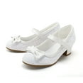 thumbnail image 1 of Kushyshoo White Girls Dress Shoes Mary Jane 1.5in Low Heel Pumps Wedding Party Princess 2M, 1 of 7