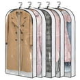 Kusmil 40" Hanging Garment Bags for Closet Storage Suit Bag 4" Gusseted Clear Clothes Cover for