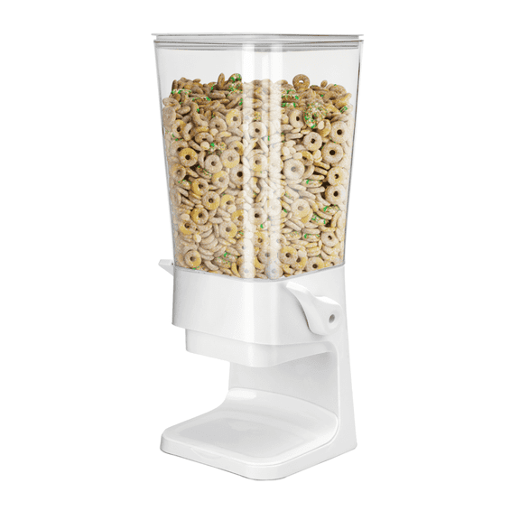 Kusmil Cereal Dispenser Countertop, Cereal Containers Storage, 5L Organization and Storage Containers for Kitchen, Dry Food Dispenser for Rice, Grains, Nuts, Snack,Oatmeal, White