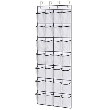 Kusmil Over the Door Shoe Organizer, 28 Large Pockets Hanging Shoe Organizer, White