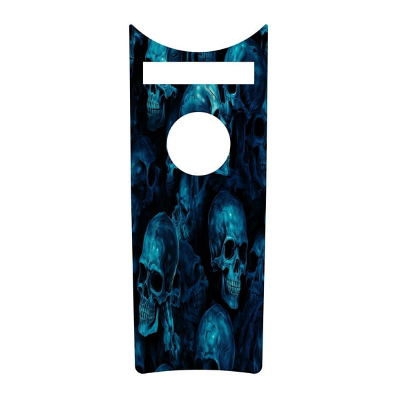 Kustom Cycle Parts Blue Skulls Dash Panel Console Insert! Compatible with 2008-2024+ Harley Davidson Road King Dash