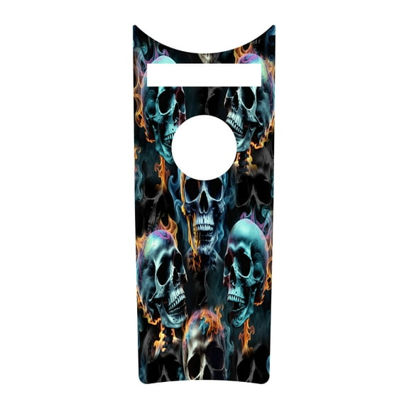 Kustom Cycle Parts Fire Skulls Dash Panel Console Insert! Compatible with 2008-2024+ Harley Davidson Road King Dash