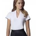thumbnail image 1 of Kustom Kit Ladies Corporate Short Sleeve V-Neck Mandarin Collar Top, 1 of 4