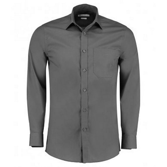 Kustom Kit Mens Long Sleeve Tailored Poplin Shirt