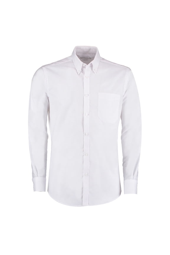 Mens Slim Fit Stretch Long Sleeve Oxford Shirt