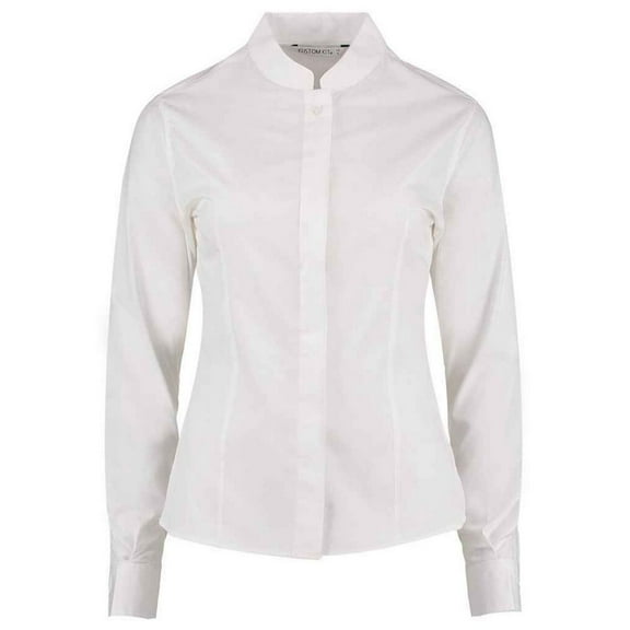 Kustom Kit Womens Mandarin Collar Long-Sleeved Shirt