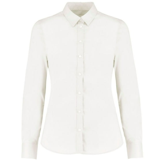 Kustom Kit Womens Oxford Stretch Tailored Long-Sleeved Shirt