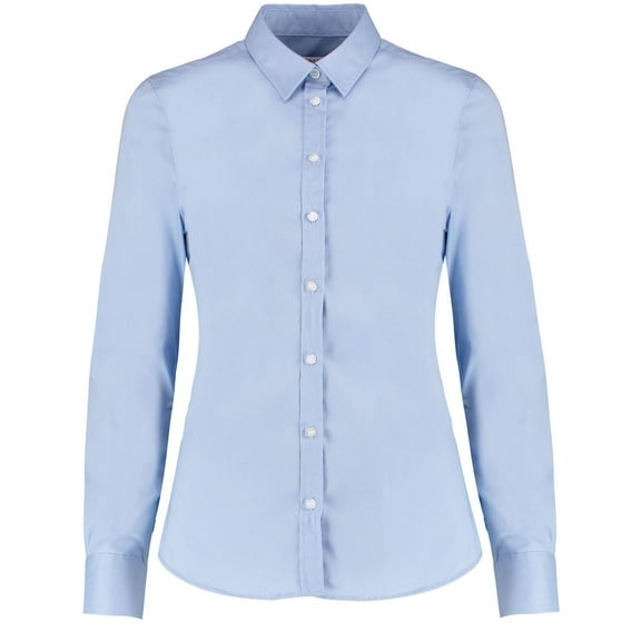 Kustom Kit Womens Oxford Stretch Tailored Long-Sleeved Shirt