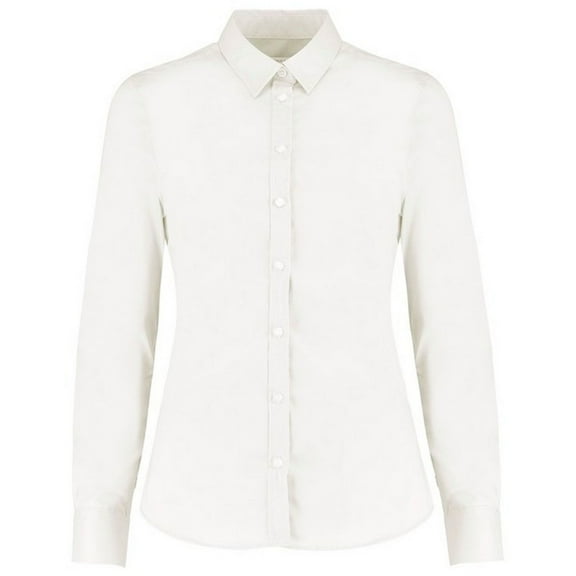 Kustom Kit Womens Oxford Stretch Tailored Long-Sleeved Shirt