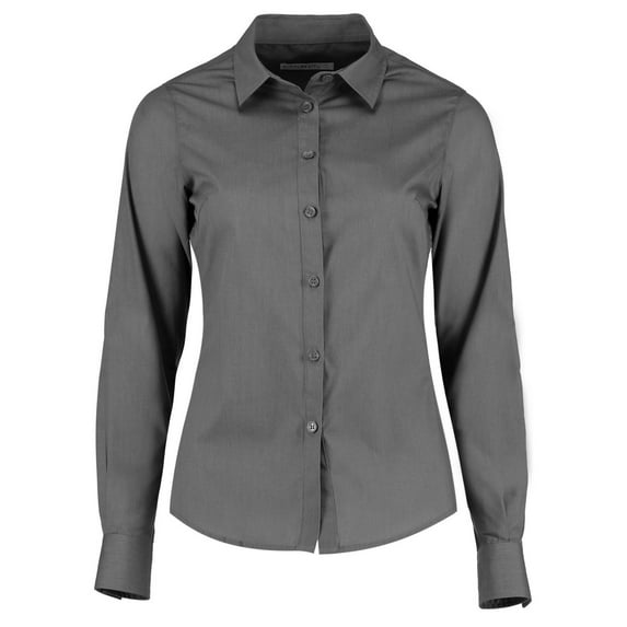Kustom Kit Womens Poplin Tailored Long-Sleeved Shirt